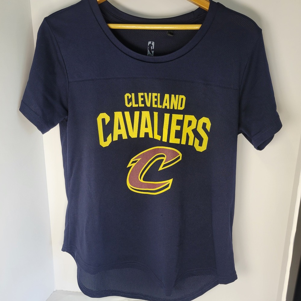 NBA Cleveland Cavaliers Womens Navy Blue Mesh Jersey T-Shirt Size L Large